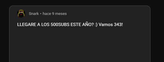 SnarkTw's tweet photo. Hace 9 meses tenia 343 subs ahora tengo 528! Gracias por todo! https://t.co/ETd4cOMuwV
