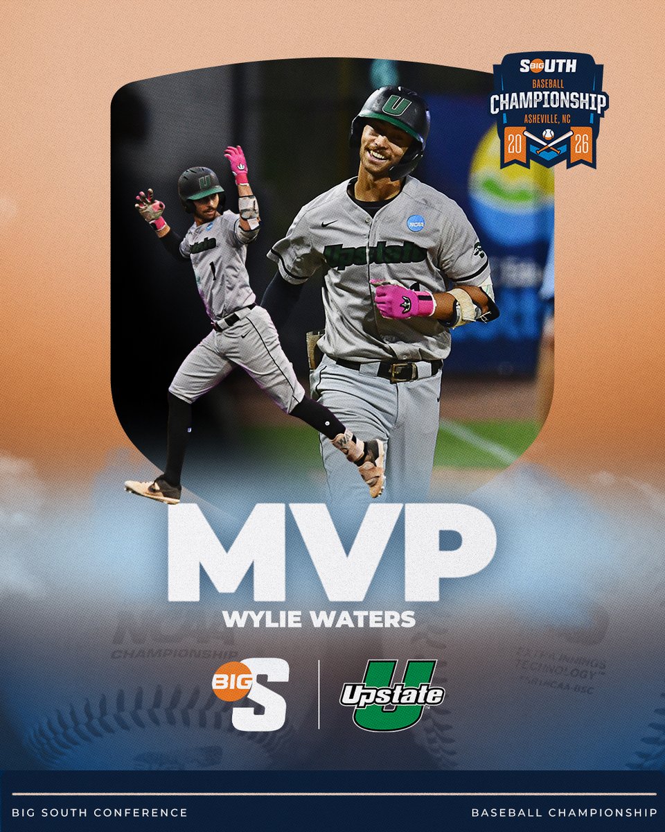 BigSouthSports's tweet photo. MR. MOST VALUABLE 👑

Wylie Waters (@WylieWaters12) is your 2026 Big South Baseball Championship MVP!

@UpstateBSB x #BigSouthBase https://t.co/1o8Mup8msE