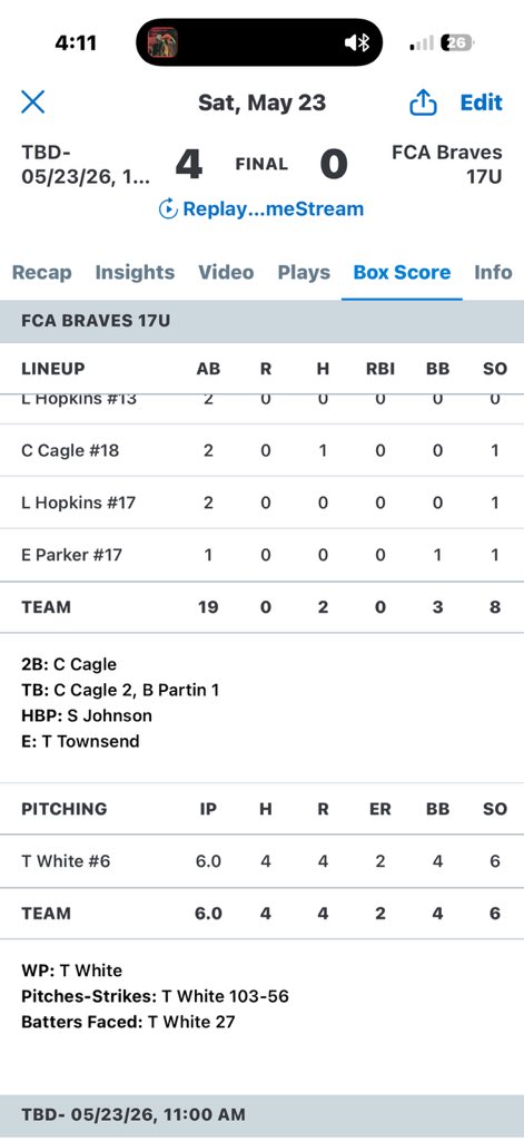 Tucker02452438's tweet photo. First full outing of the summer turned out good. Team played great behind me and made some plays. @baseball_nwhs @ColeWilcox11 @PB_Uncommitted @BUncommitted https://t.co/YidsAWoype