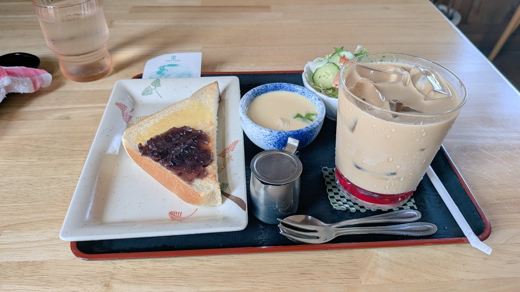 coco18650's tweet photo. ちょっと遅れた2年点検。
待ち時間に近くの茶店でモーニング
あ、朝ごはん食べてきたわ😅 https://t.co/jrXKMNmtgg