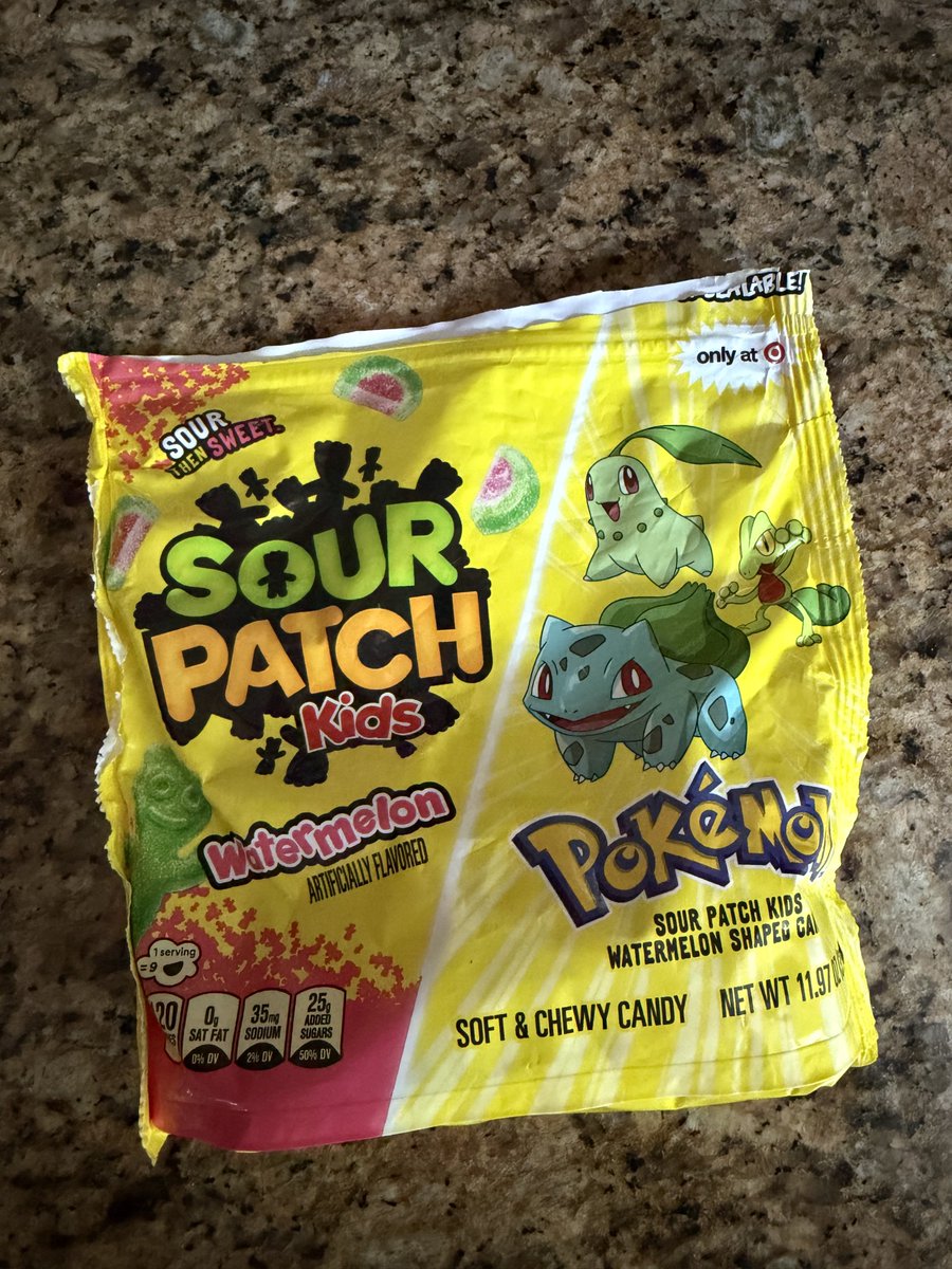 DisTrackers's tweet photo. I know you guys love Pokémon so I thought I’d be generous. Selling or trading this lightly used bag of Sour Patch Kids Pokémon packaging! Will trade for Pop Tarts or cards. https://t.co/pF6B5q4fGt