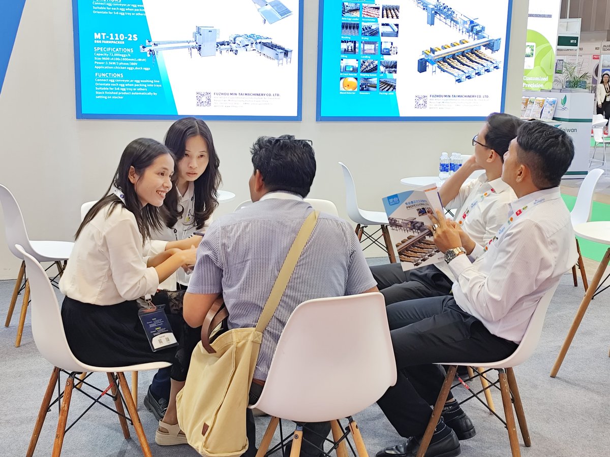 Mintaimachinery's tweet photo. 🎉 Thanks for visiting MINTAI booth KL08! Hot discussions, strong interest in egg processing solutions, and great industry connections 🥚🤝

🌐 https://t.co/2s3OHpEoaO
📩 sales@mtmt.cn

#MinTaiMachinery #EggGrader #EggPackingMachine #EggProcessing #PoultryAutomation https://t.co/oqAXMS4isp