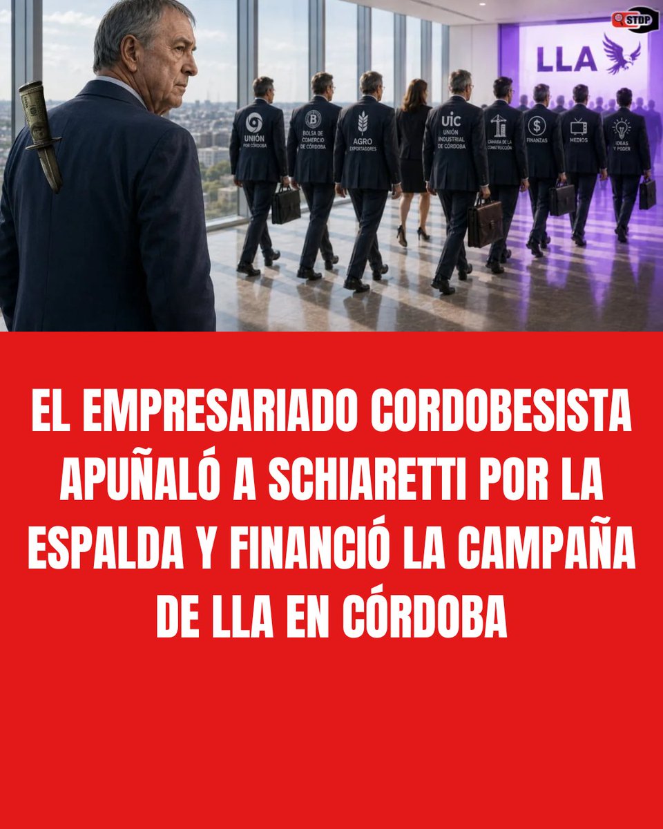 Strip_DelPoder's tweet photo. 💸 EL EMPRESARIADO CORDOBESISTA APUÑALÓ A SCHIARETTI POR LA ESPALDA Y FINANCIÓ LA CAMPAÑA DE LLA EN CÓRDOBA 💸

En esta investigación mostramos cómo parte del empresariado que durante años creció y acumuló negocios gracias al cordobesismo terminó financiando la campaña de La Libertad Avanza en Córdoba ⚖️🦁. Analizamos aportes declarados ante la Cámara Nacional Electoral y revelamos cómo desarrollistas inmobiliarios, empresarios del combustible, financistas y figuras ligadas a la Bolsa de Comercio apostaron fuerte por el armado político de Javier Milei y Gonzalo Roca.

También exponemos cómo detrás de estos aportes aparecen empresarios beneficiados históricamente por privatizaciones, obra pública, tierras fiscales y negocios con el Estado provincial 🏗️💰. Desde Striptease del Poder planteamos que no se trata de una ruptura ideológica, sino de un reacomodamiento del poder económico cordobés para seguir conservando privilegios bajo una nueva bandera política.

👉 https://t.co/Di3Wl5yfVo

🗞️ En https://t.co/hlNi051JYj investigamos y publicamos lo que otros callan.
Sin pauta, sin sobres ni sponsors.
Apoyarnos es invertir en controlar al poder real.
💪 Sumate con tu aporte al alias: aportesstripdelpoder
🔗 O suscribite en: https://t.co/tJoqDJ5eSG
#Córdoba #Cordobesismo #LLA #Milei #Schiaretti #Empresarios #PolíticaArgentina #Investigación #PeriodismoIndependiente