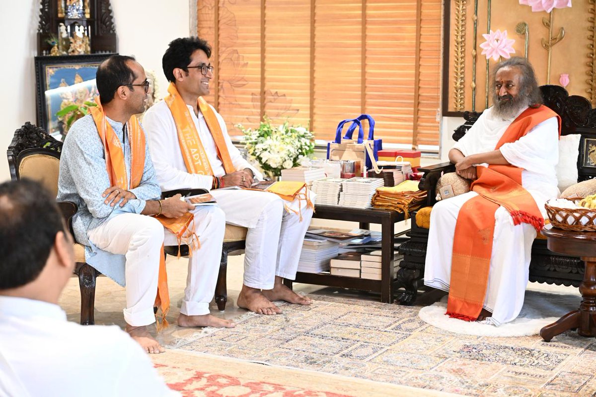 pradip103's tweet photo. Blessed to receive the spiritual guidance and blessings of Gurudev Sri Sri Ravi Shankar( @Gurudev ) ji at the Art of Living Ashram, Bengaluru. (@ArtofLiving)

Honoured to take part in the celebrations marking 45 years of the Art of Living movement ; and the 70th birthday of Gurudev.

Through his spiritual wisdom and enlightenment, Gurudev has carried Bharat’s timeless message of “Vasudhaiva Kutumbakam” to the world, especially inspiring the youth.

During my visit to the Ashram, it was heartening to see so many youngsters taking deep interest in Vedic studies at the Gurukul.

The future of Bharat is bright, rooted in spirituality, culture and strong values.