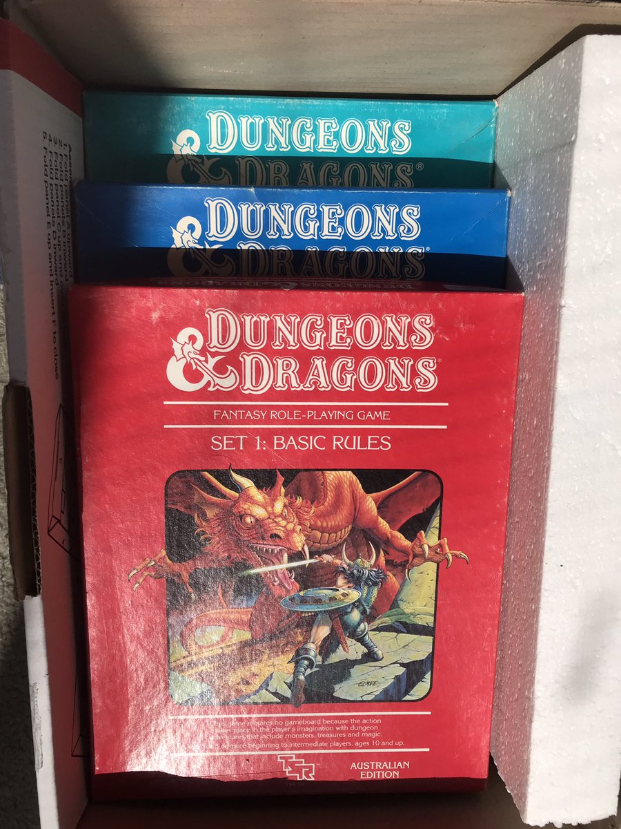 WeirdAndRetro's tweet photo. Between the time when the oceans drank Atlantis, and the rise of the sons of Aryas, there was an age undreamed of…
Ok, it’s not Conan the Barbarian but something just as good if not better! Parcel containing OG D&amp;D #BECMI just arrived! Adventures of ye olde are upon the horizon! https://t.co/NBsTOSQabm