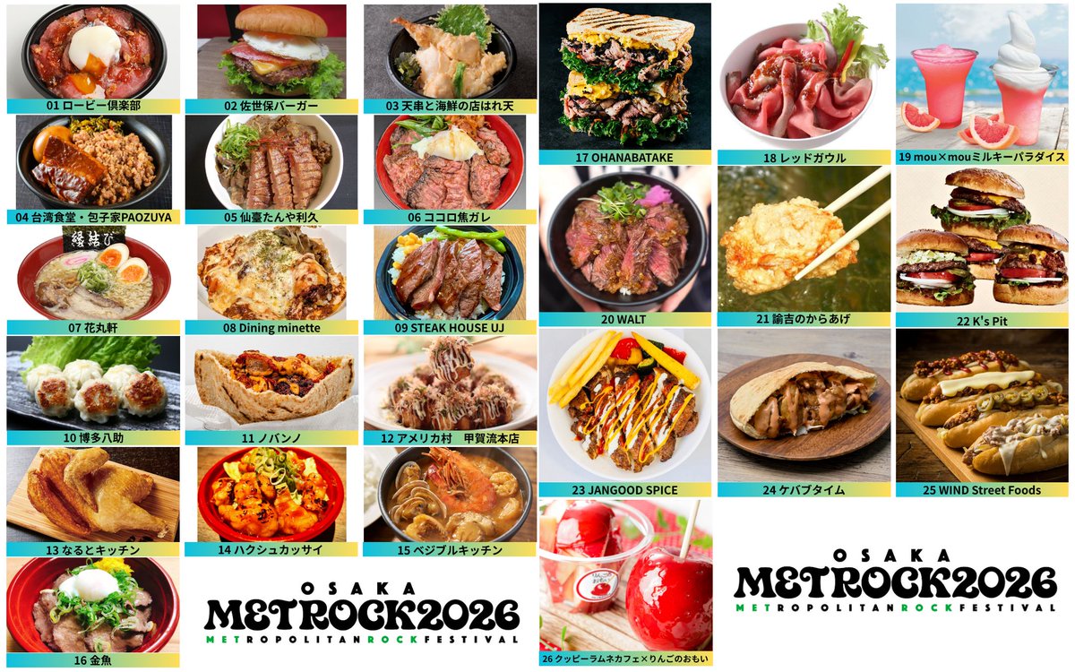 METROCK_pr's tweet photo. ⋱#メトロック 2026 大阪⋰
 開催まであと4⃣日🎸
 ￣￣￣￣￣￣￣￣￣￣￣
フードエリアでは
METROCK大阪限定の
オフィシャルフード&ドリンクも販売🤩
✅ハンバーガー　1,600円
✅ドリンク　700円
✅ソフトクリーム　700円
ぜひお召し上がりください😋

レジャーシートなどでくつろげる
ピクニックエリアもご用意☀️

🎟️チケット一般発売中🎟️
公式HP▶️https://t.co/70xjq0j1ti