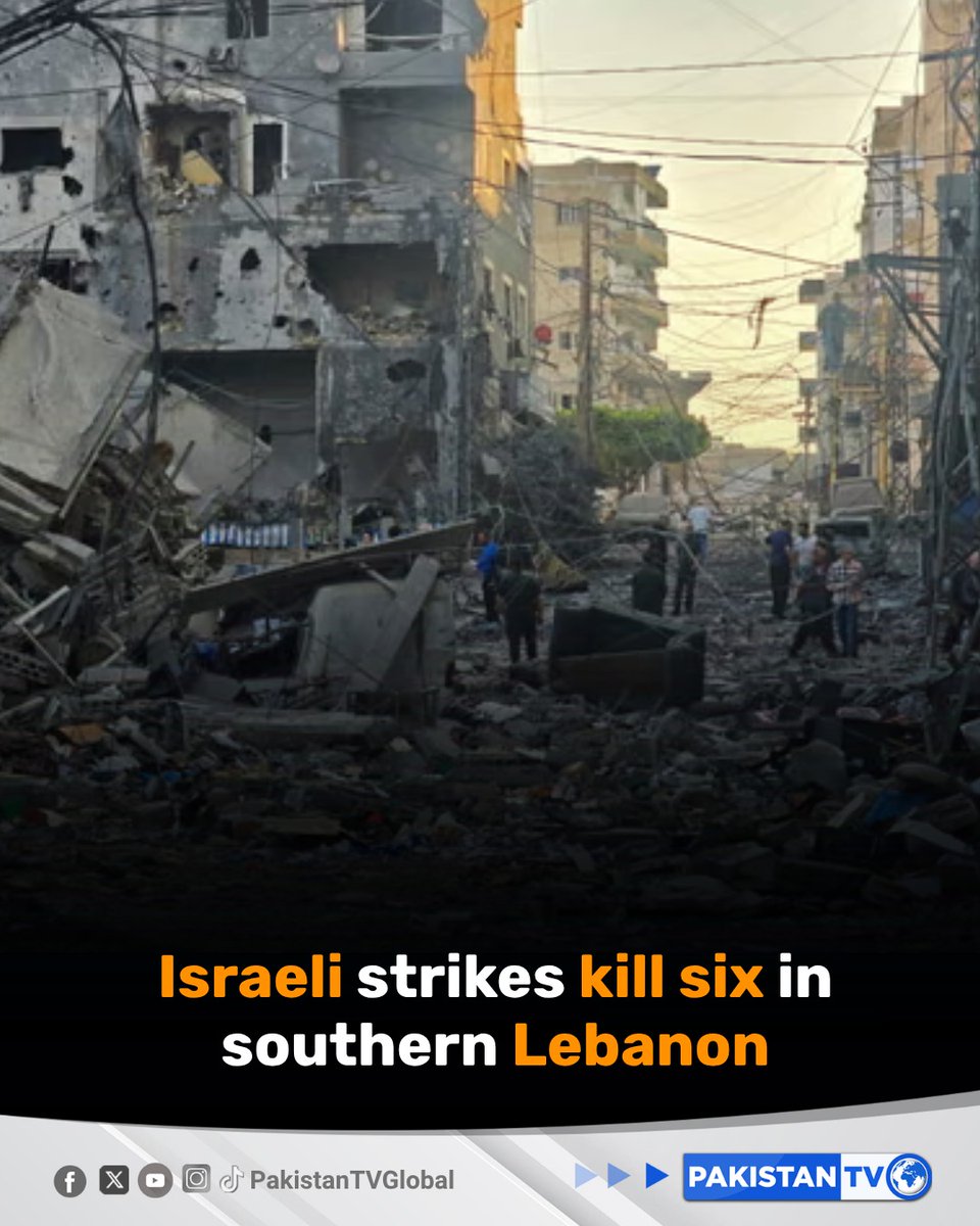 PakTVGlobal's tweet photo. Israeli forces have launched deadly strikes across southern Lebanon, killing at least six people, while issuing new evacuation orders and intensifying attacks in several areas.
#Lebanon #IsraelStrikes #MiddleEastTensions #SouthLebanon #PakistanTV https://t.co/cgx1Ah4xDy