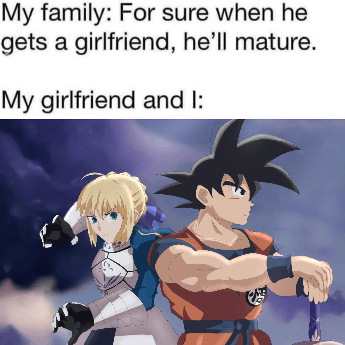 GokuxSaber's tweet photo. I drew Goku and Saber doing each other's most iconic poses

#FGO #Fate #DragonBall https://t.co/pTY9kFDabT