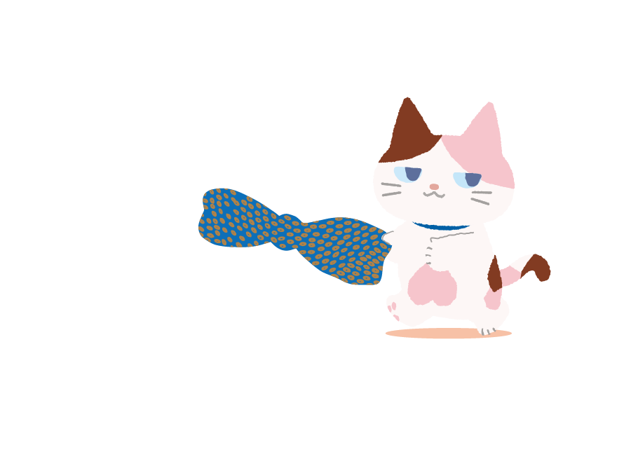 いたずらっ子のももまる🍑🐱 ばな奈のリボンを盗んできちゃったみたい