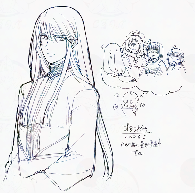 KotoraEX's tweet photo. 筋トレ報告2130日目　うおお相変わらず識難しい　いやーもう描けなすぎてぐるぐるしてたら脳内で巴と澪が「描くのに手間のかかる顔しおって」「お前一人を描く時間で若様の絵ならもっと沢山描けます」って識を罵倒し始めるし「悪かったなシンプルな顔で」って若様が被弾してる https://t.co/LYbfNaFm9W
