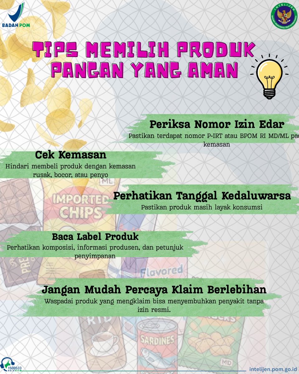 intelijenbpom's tweet photo. ✅ SPP-IRT: Khusus UMKM/skala rumah tangga dengan teknologi sederhana dan risiko produk rendah. Izinnya diterbitkan oleh Pemerintah Daerah.
✅ BPOM MD/ML: Untuk industri menengah ke atas, teknologi lebih kompleks, dan bisa digunakan untuk produk impor (ML).

#KeamananPangan #BPOM https://t.co/hhigias6TW
