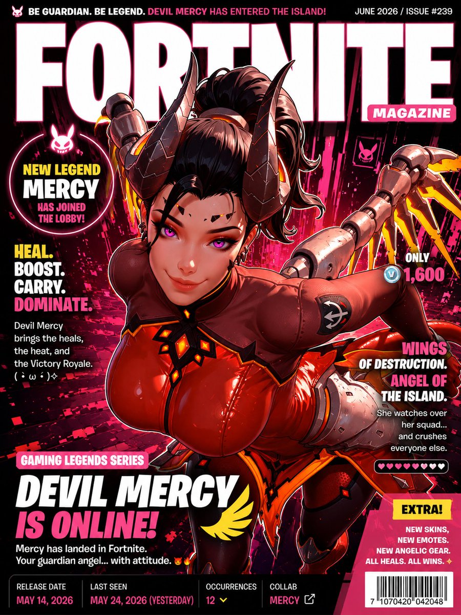 ASMORANO132947's tweet photo. The second Mercy switches to devil mode, the whole Fortnite lobby feels hotter😈🔥(4k&textless ver on patreon)#Fortnite #Mercy #DevilMercy #Overwatch #フォートナイト https://t.co/VLxzoHi1uQ