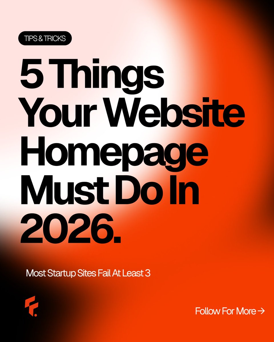 Jane__alom's tweet photo. 5 things your website homepage must do in 2026.

Most startup sites fail at least 3 of these.

Details on the comment👇 https://t.co/RNDUKyngs8