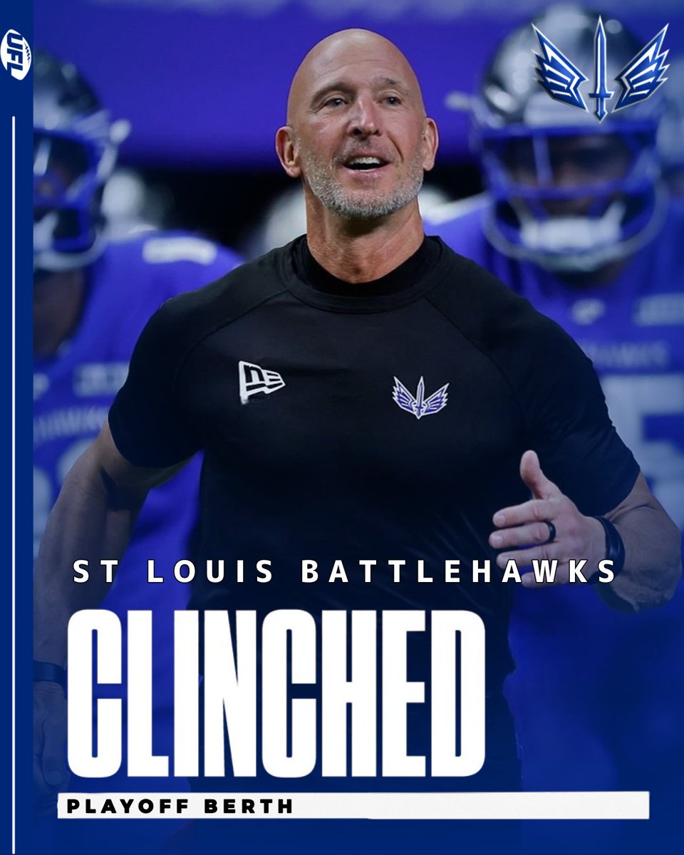 GalaxyBits's tweet photo. The St Louis Battlehawks have officially clinched a playoff berth!
#UFL #StLouis #Battlehawks https://t.co/jrimbCFIdF