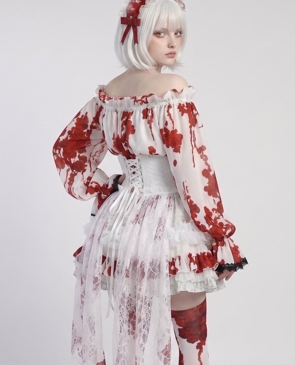 🥀【Bloody Rose Off Shoulder tunic】🥀 セクシーに、肩を見せる『血