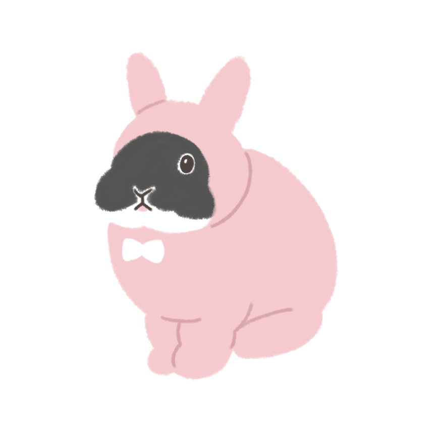 以前描いたピンクタイツのうさぎをブラッシュアップしました