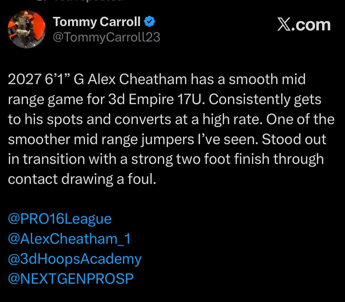 AlexCheatham_1's tweet photo. Great Weekend in Cincinnati, Ohio For @PRO16League Session 3.
Went 3-1
Averages- 11ppg, 4apg, 3rpg
Here are some clips from all 4 games!
@LovejoyHoops 
@3dHoopsAcademy 
@PUMAHoops 
@GASOTim 
@tpt_recruits 
@CoastRecruits 
@GASOMass https://t.co/z79hWmX5eP