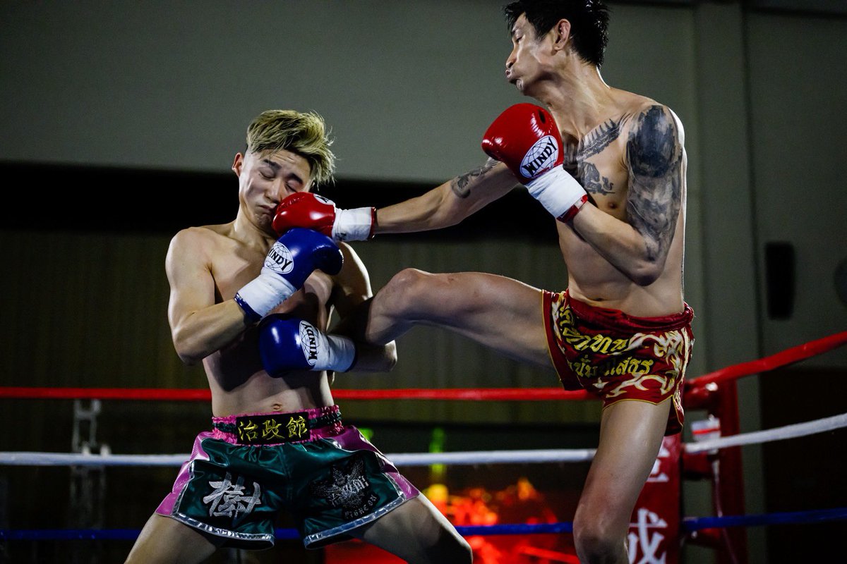 japankickboxing's tweet photo. Road to KING４
市原臨海体育館
日泰国際戦フェザー級3分3R
◯🟥 #カターテープ・イチハラジム （市原ジム🇹🇭）
判定３-０（30-28  30-29  30-29）
X 🟦 #樹（治政館ジム🇯🇵）@ITSUKIkick1012 

※無断転載や引用は固く禁じます。
写真の購入・撮影依頼はDM又はメールにてお願い致します。 https://t.co/fdGHkAWh6f