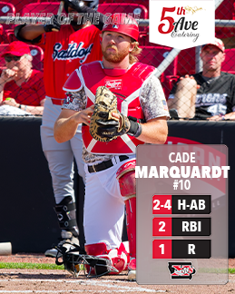 SiouxCityXs's tweet photo. Cade Marquardt takes home tonight’s 5th Ave Catering Player of the Game honors after recording his first professional hits in a multi‑RBI effort.

#2026Season | #siouxcityexplorers | #GoXs https://t.co/maPnhWbOwc