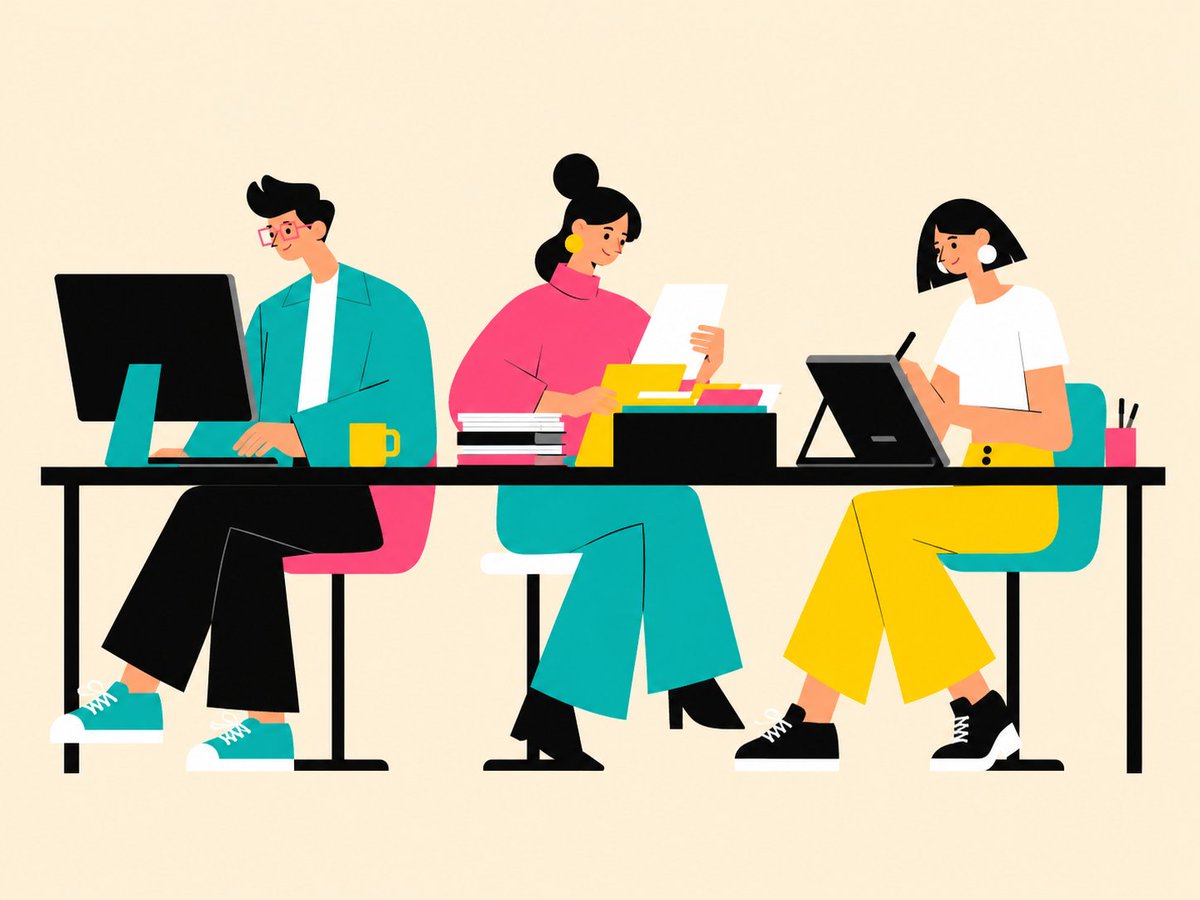 Flat Vector Office Team Illustration