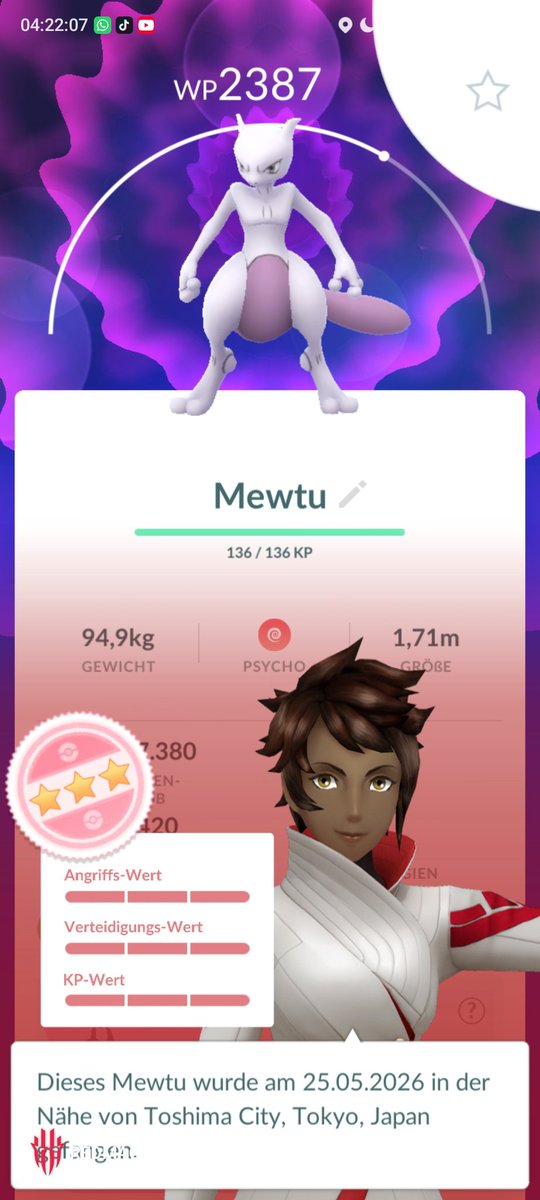 Nanachiiko's tweet photo. 9th Raid xD but I hoped for a Shundo🥹🫣

That's my 3th one now😆

#HUNDO #MEWTU #POKEMONGOFEST2026 #PokémonGo #IV100 https://t.co/kxzbhLREyb