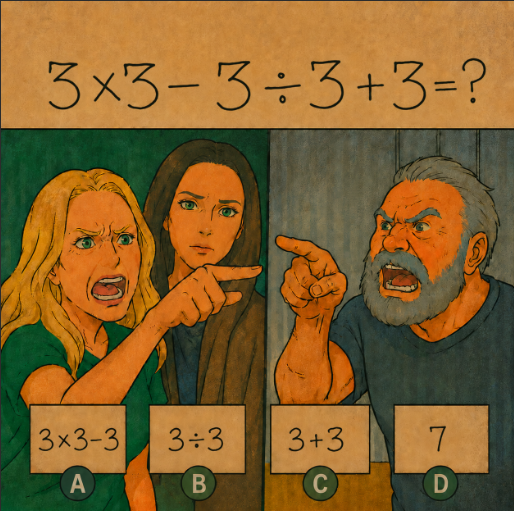 chennai36's tweet photo. 99% get it WRONG…
what’s YOUR answer?
#MathPuzzle #BrainTeaser #ViralPuzzle #MathRiddle #OnlyGeniuses #PuzzleTime https://t.co/7FYpXn7JqA