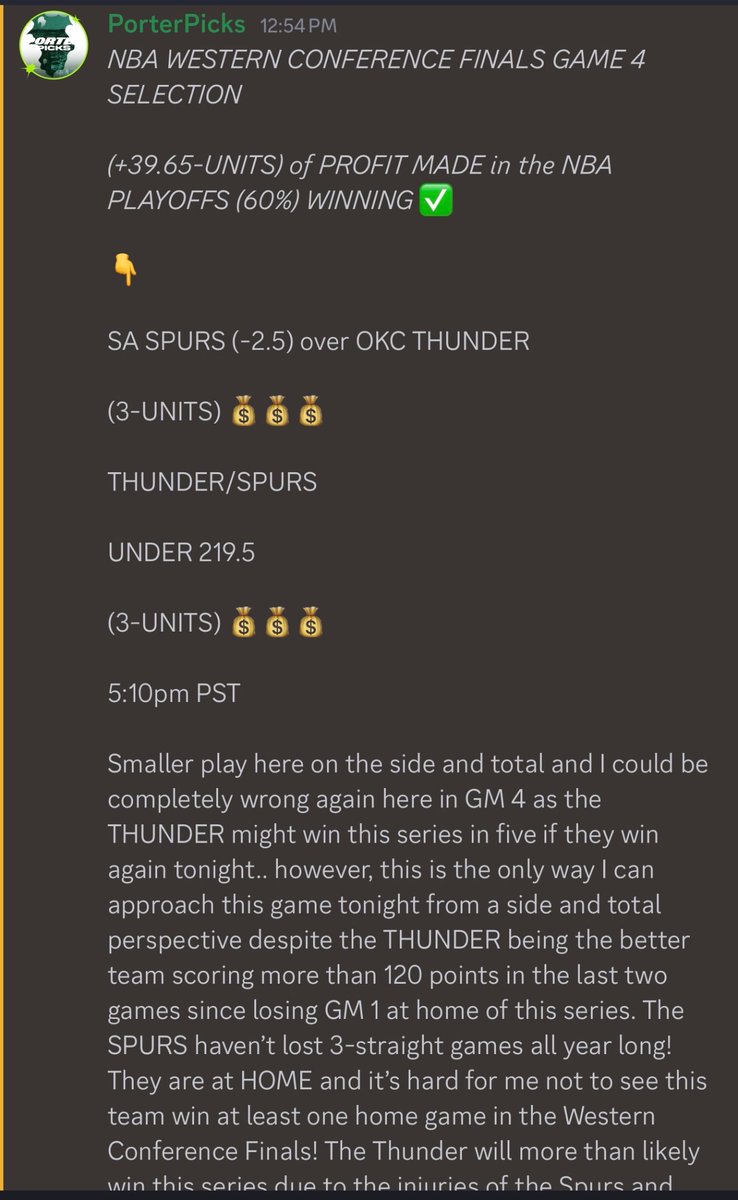 Porter Picks tweet media