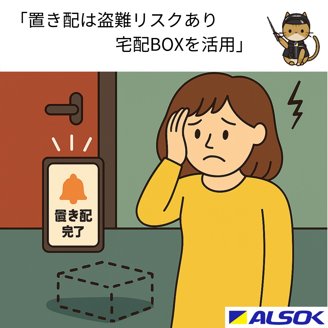 ALSOKnow's tweet photo. おつかれさまです🌙
金曜の“うっかり”対策に📦 置き配の通知は早めに確認を。
放置すると盗難・誤配のリスクも。
受け取れない時は時間指定や宅配BOXの活用もおすすめです。
ちょっとした意識で安心につながります。
#ちょい防犯#置き配 https://t.co/u9NrOOK0mo