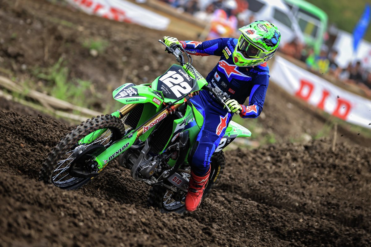 Kawasaki_JPN's tweet photo. @mx769hhh 5/23-24に開催された #全日本モトクロス選手権 第3戦 21Groupカップ
IA2クラスでは、
Kawasaki PLAZA 東大阪 #122 鴨田翔選手がヒート2-3位で表彰台を獲得しました！
おめでとうございます！

#Kawasaki #KX https://t.co/1KJ9o8mnI5