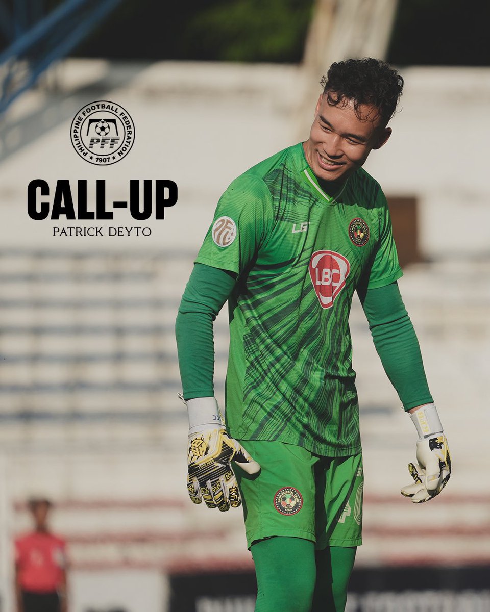 KayaFC's tweet photo. Congratulations to Patrick Deyto on his call-up for the Tri-Nation Friendlies! 🇵🇭👏

June 3 vs Guam 🇬🇺
June 9 vs Myanmar 🇲🇲
Rizal Memorial Stadium | 7:30PM 🕢

#UnaKaya🟡⚫️ https://t.co/32XgiQv8hl