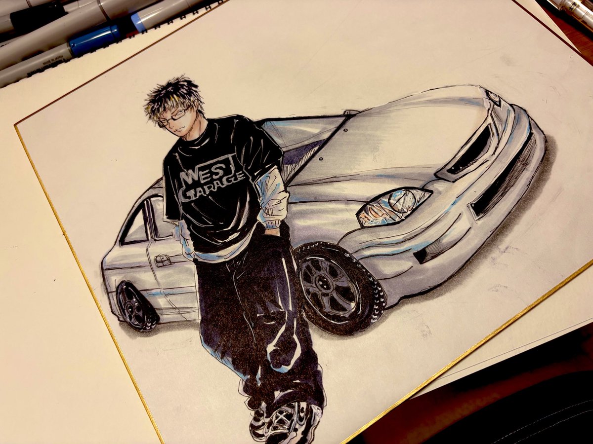 つヮ⊂)ｳｵｫｫ 描いててわけわからんくなってきた😇 車🚗³₃ムズい