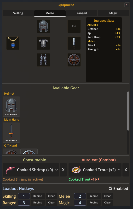 RuneClick's tweet photo. RuneClick v2.0.2 is live

In-game Skills and Monsters guide, loadout hotkeys, equipment panel redesign, combo-text upgrade, balance fixes.

Patch notes: https://t.co/O3RS7lSy0z

#gamedev #indiegame #solodev