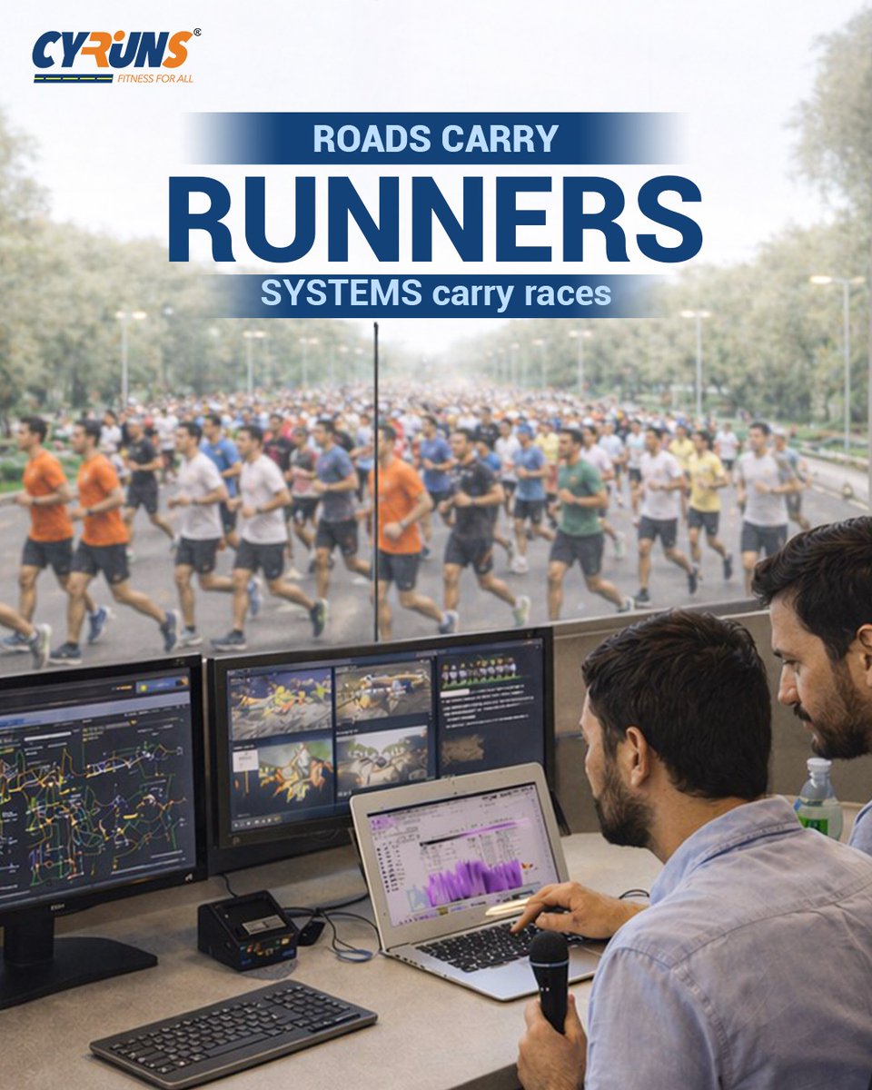 CYRUNS1's tweet photo. What looks seamless on race day is the result of months of planning, coordination and problem-solving working quietly in the background.
The real work happens before the runners even show up! Races don't run on roads; they run on systems.
#cyruns #racemanagement #marathon https://t.co/Xua1AFSwsH