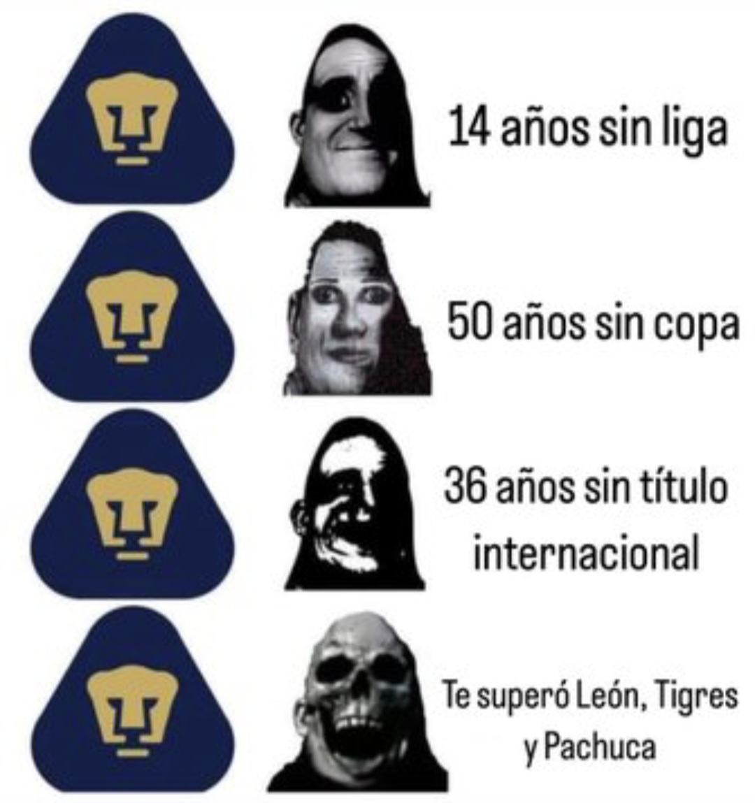 Luis_OgvSSs's tweet photo. @InvictosSomos Hoy nuevamente sin título y en su casa jaja

A pumas les quitas Hugo Sánchez te quedan los reboceros de la piedad 

Pumas no es ni grande, ni importante, ni relevante, solo ganó popularidad por José Ramón Fernández, equipo chico https://t.co/ZuXZN026Bj