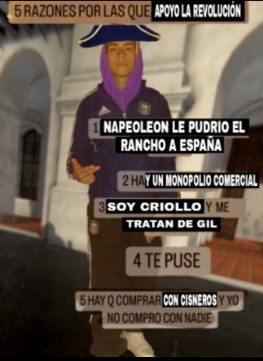 Monoga_o_bala's tweet photo. Feliz día de la patria loco que la chupen el virreyes y todo su país de mierda

#25deMayo https://t.co/YcTln9ZTx9