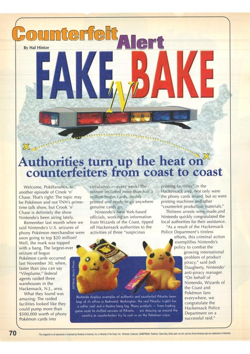 Pokmon has dealt with counterfeits since Day 1. Pokmon has dealt with counterfeits since Day 1.