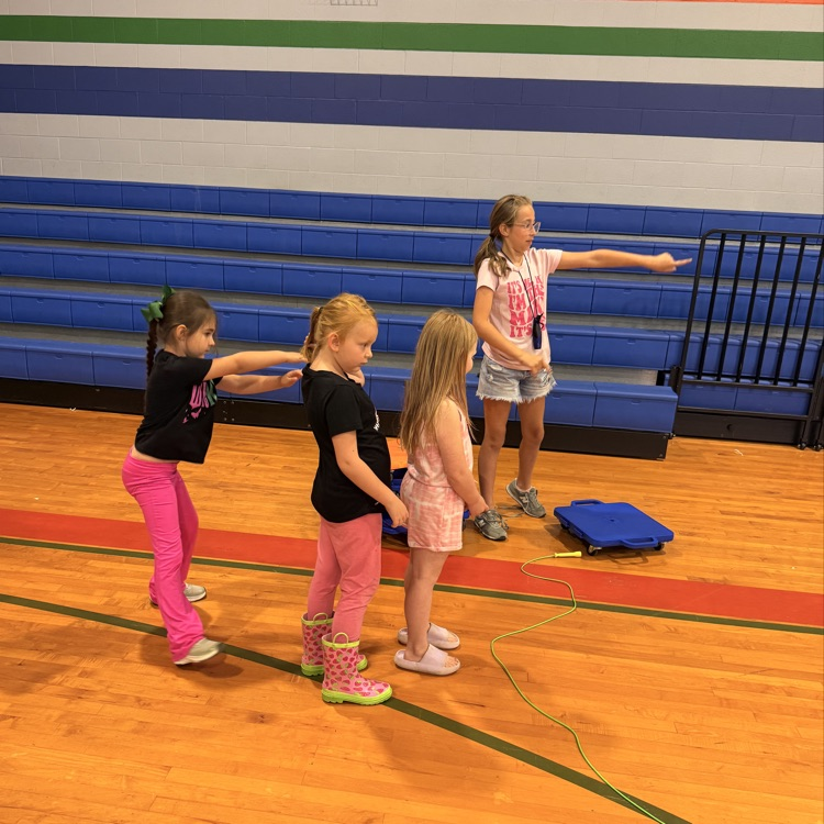 SESGreenDevils's tweet photo. A few of our 5th graders led PE class last week for kindergarten. https://t.co/N555vryDFB