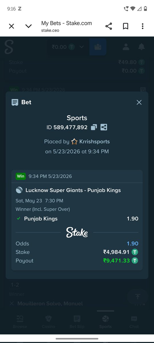 krrish_kumar10's tweet photo. @StakeIND Bet id- sport:589477892
Orange cap winner - Sai Sudharsan
Stake id- Krrishsports https://t.co/3qR1CPVIlc