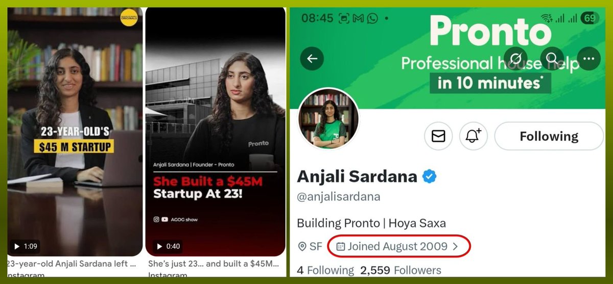 4msrinivas's tweet photo. This profile says “Joined Twitter in 2009.”

The internet says she’s 23.

So either:
• she joined Twitter at 6 years old
• or we’ve reached a point where viral narratives matter more than basic questions.

Both are fascinating.

A few podcasts.
A few reels.
A few headlines.

And suddenly, repetition starts sounding like truth.

#InternetCulture #Virality