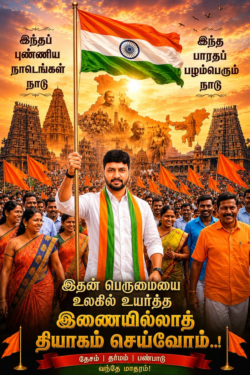 Dr_senthil's tweet photo. இந்தப் புண்ணிய நாடு எங்கள் நாடு... இந்த பாரதப் பழம்பெரும் நாடு...

இந்தப் பெருமையை உலகில் உயர்த்த இணையில்லாத் தியாகம் செய்வோம்!

- டாக்டர் கே.எஸ்.செந்தில் MBBS., MD.,
பாஜக மண்டலத் தலைவர்
பம்மல் - பொழிச்சலூர் மண்டலம் 

#VikshitBharat #BJP4India #Drkssenthil #Pammal #pozhichalur https://t.co/b0DqvT1wWS