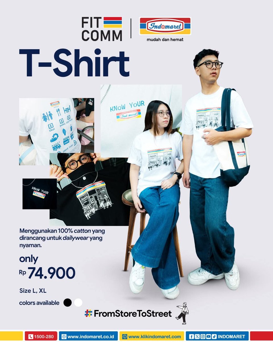 Indomaret's tweet photo. Your daily fit starter pack is here πβ‘
Mulai dari T-shirt, kaos kaki, sampai canvas bag, semua ada di koleksi FitComm #FromStoreToStreet π
Saatnya bawa style dari store ke streetπ€
Dapatkan sekarang di Indomaret Fresh pilihan dan Klik Indomaret!
#Indomaret #FitComm https://t.co/lBJ2xOdEEJ