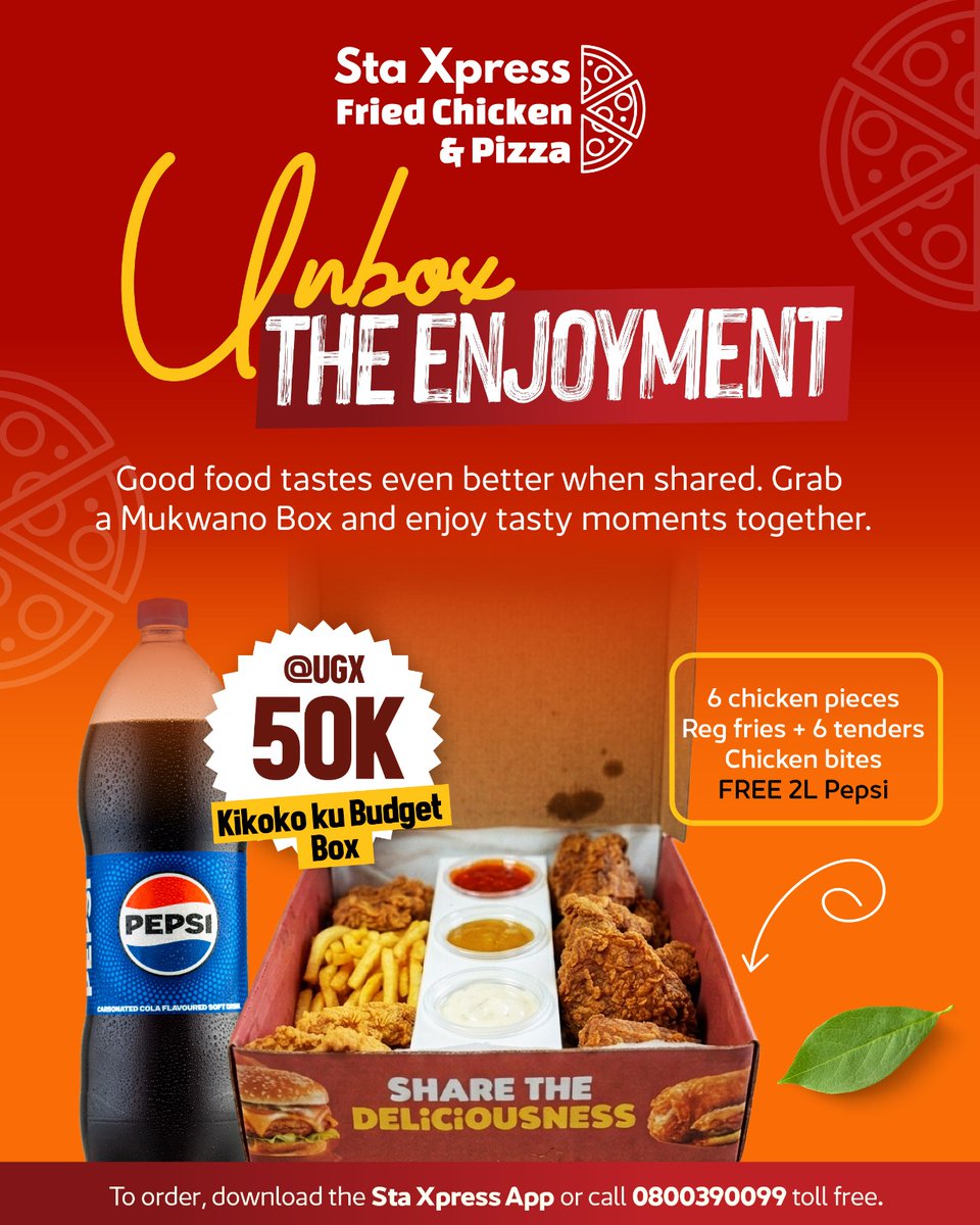 StaXpress's tweet photo. It’s salo week… you deserve to feast! 😋
 
Treat yourself to a meal that is tasty and filling at only UGX 50,000.

#UnboxTheFeast https://t.co/Qp0EDfr7Jh