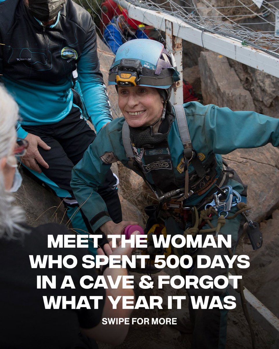Complex's tweet photo. My claustrophobia could never 😬

Beatriz Flamini spent 500 days alone in a cave 230 feet underground with no sunlight, clocks, or human contact. When she came out, she thought only 160 days had passed & was shocked to learn it had actually been over a year…500 days to be exact.

[📸: via/ GettyImages]