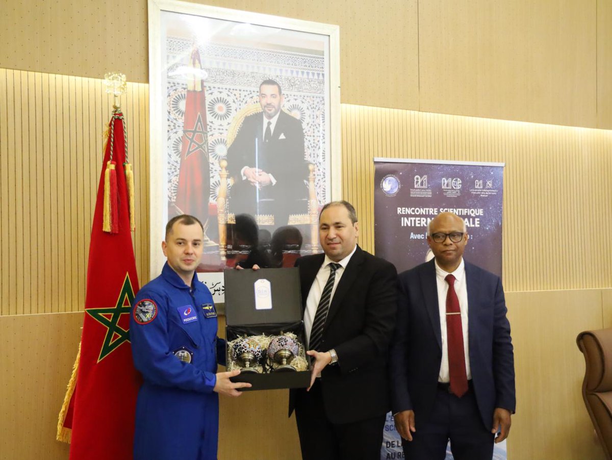 facdessciences's tweet photo. La Faculté des Sciences de Rabat a accueilli, le 20 mai 2026, le cosmonaute russe Oleg Platonov, en présence de Monsieur le Vice-Président de l'Université Mohammed V de Rabat et de Monsieur le Directeur du Centre Russe de la Science et de la Culture à Rabat. https://t.co/7gTrOANCav