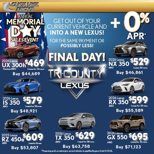 TriCounty_Lexus's tweet photo. 🔗 https://t.co/3iENbSySUS https://t.co/F5KVygsPpG