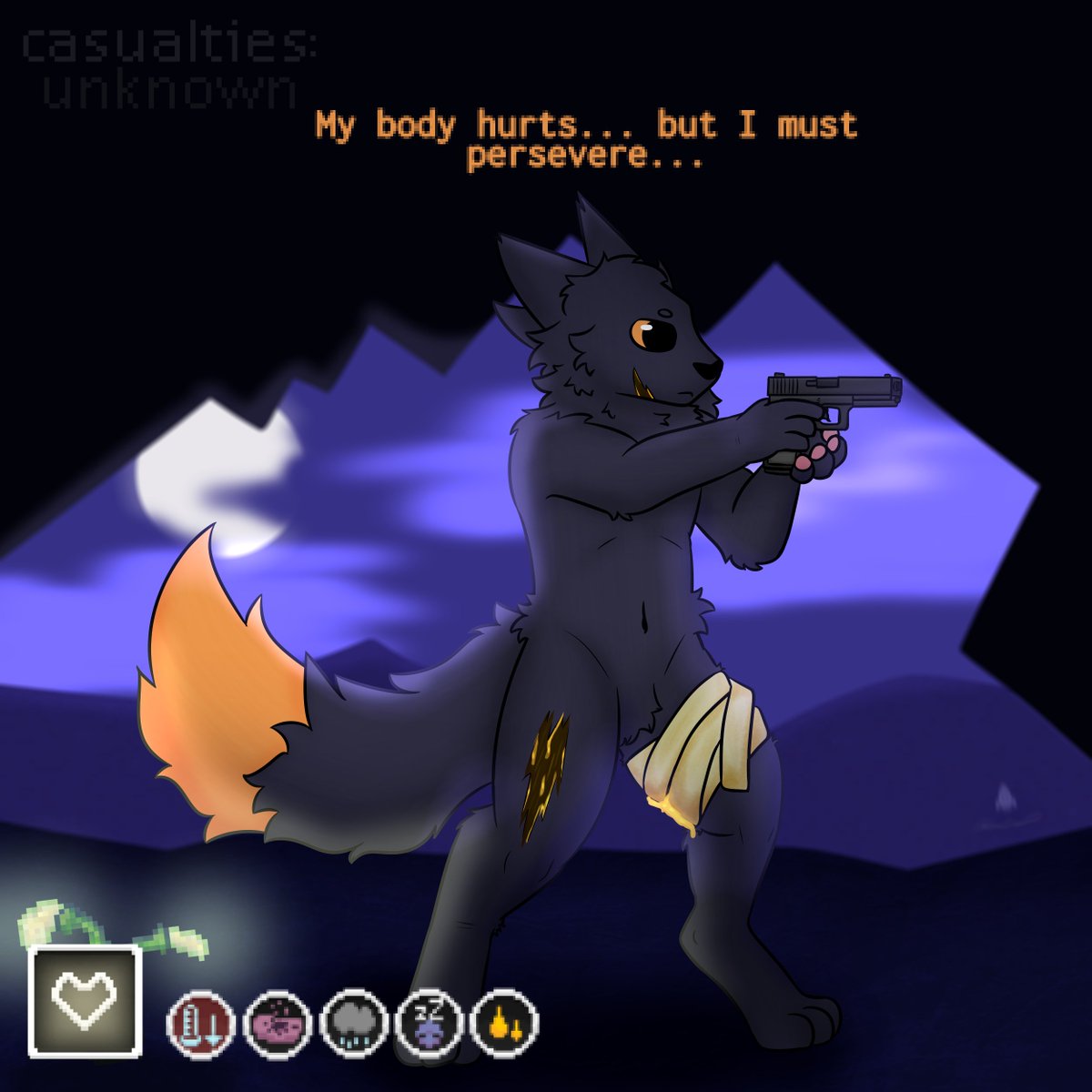 EarthyMGD's tweet photo. "This planet is full of questions, and I'm the one answering them all."

#casualtiesunknown #scavprototype #furryart #furryartist https://t.co/52PYrsojPe