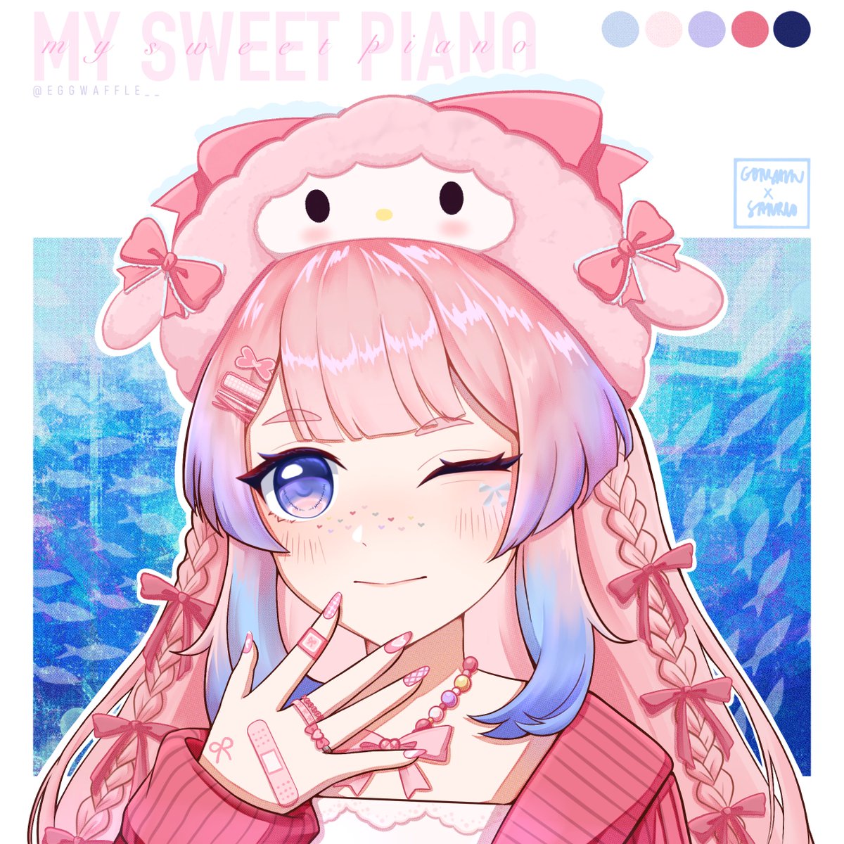 eggwaffle__'s tweet photo. 「 原神 x サンリオ 」 Genshin x Sanrio: ₊˚⊹♡౨ৎ My Sweet Piano x Kokomi ౨ৎ♡⊹˚₊

🐟🐟🐟

#GenshinImpact #原神 #GenshinFanArt #Kokomi #心海 #SangonomiyaKokomi #珊瑚宮心海 https://t.co/niJ6j5I8je