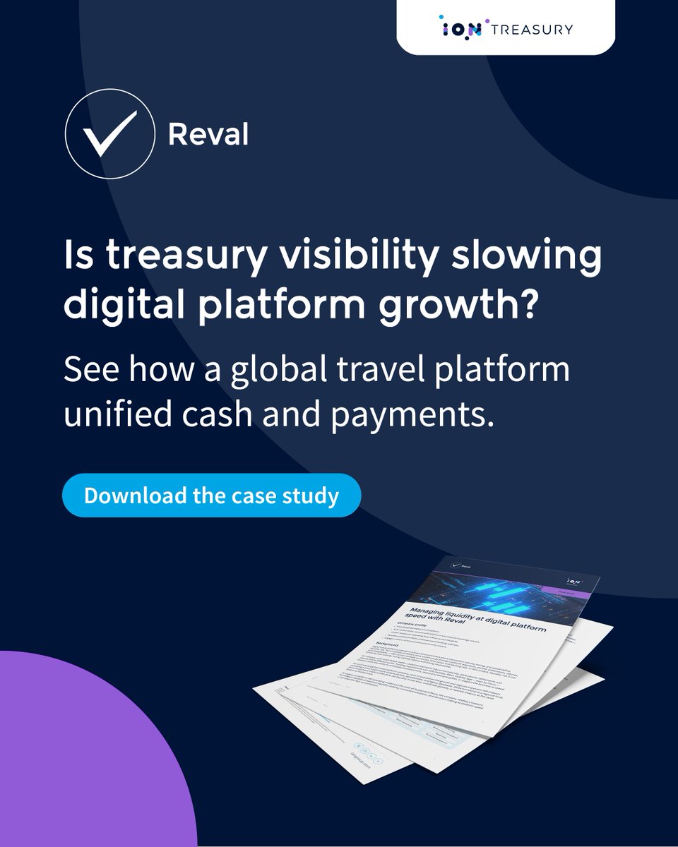 IONTreasury's tweet photo. Digital travel platforms don’t struggle with access to cash first. 
They struggle with visibility across payments, settlements, refunds, and chargebacks. 

See how a global travel platform improved treasury visibility with Reval. 

Read the case study: https://t.co/2hh5hkCu5f https://t.co/DQiENj4UCP