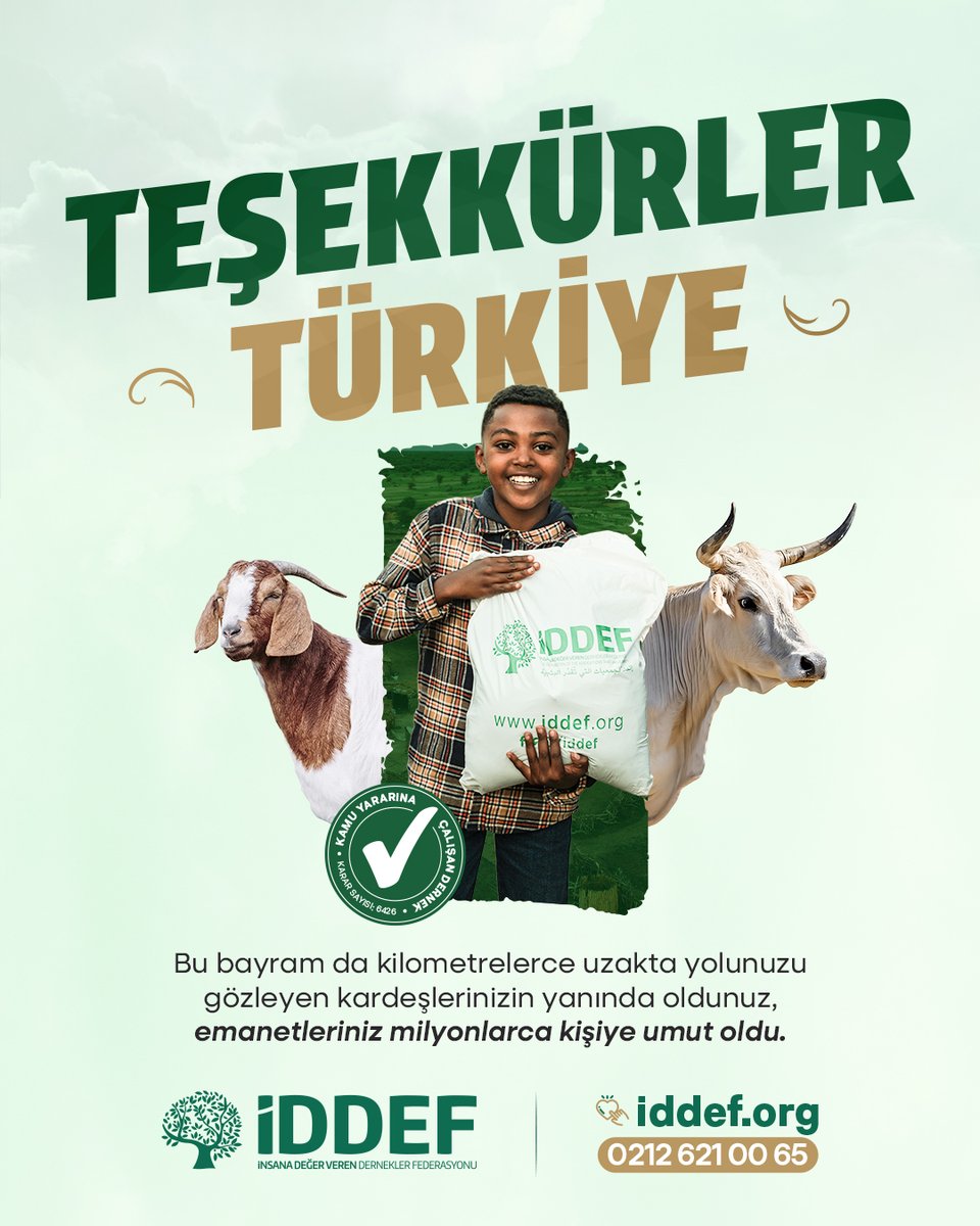 iddef's tweet photo. Bu bayram da kilometrelerce uzakta yolunuzu gözleyen kardeşlerinizin yanında oldunuz, emanetleriniz milyonlarca kişiye umut oldu. ☺️

Teşekkürler Türkiye! 🇹🇷

#KardeşinlePaylaş ❤️
#KurbanBayramı https://t.co/A7v1AlbhMJ