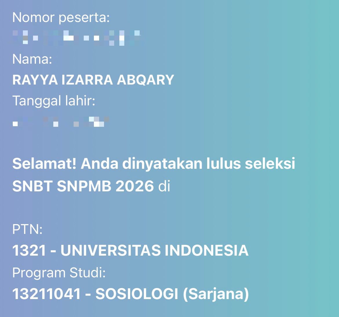 puding²⁶ lolos snbt 25 mei tweet media